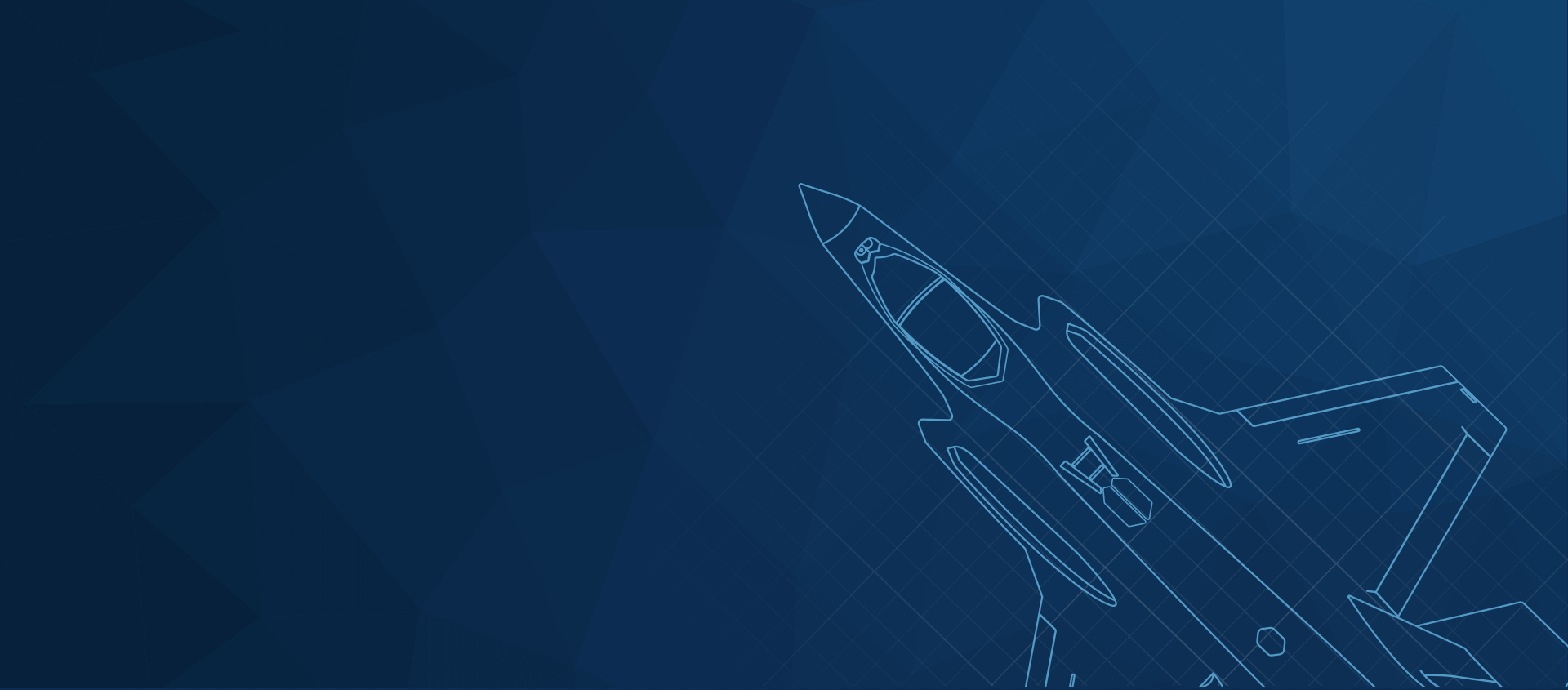 low-poly background with aircraft wireframe for Johnson Supply Company