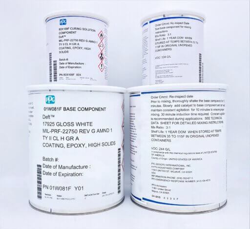 PPG/DEFT 01W81F WHITE 17925 EPOXY HIGH SOLIDS PER MIL-PRF-22750 from Johnson Supply Company in Pensacola, Florida